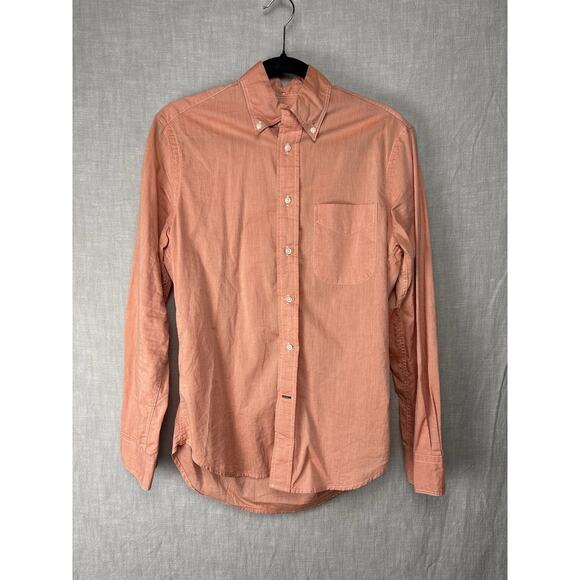 Gitman Bros Shirt Mens Small Button Down Orange Vintage Fit USA Made Cotton - Picture 1 of 7